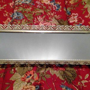 Vintage vanity tray with mirror
